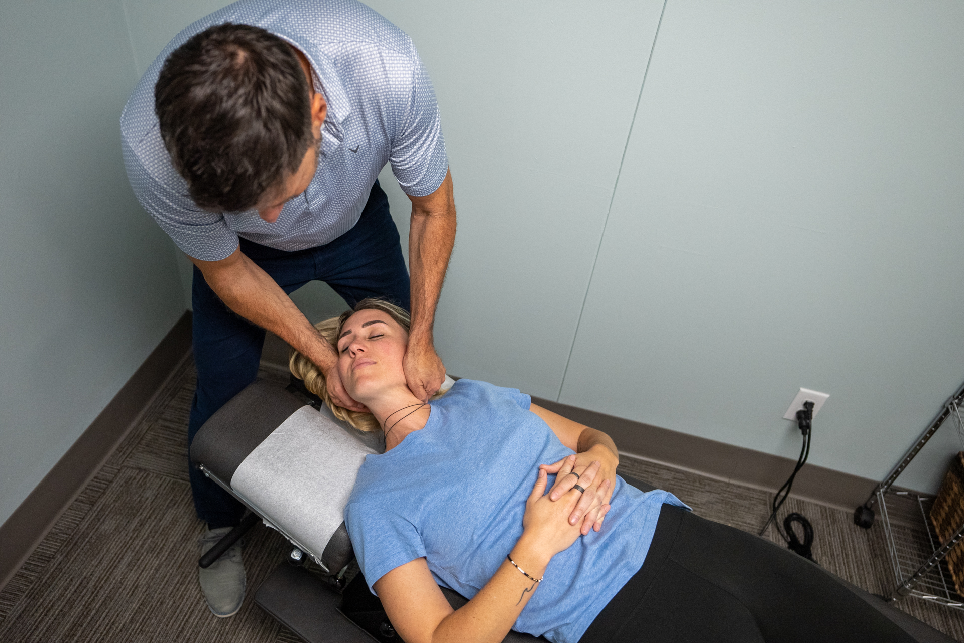 Chiropractic adjustment in progress